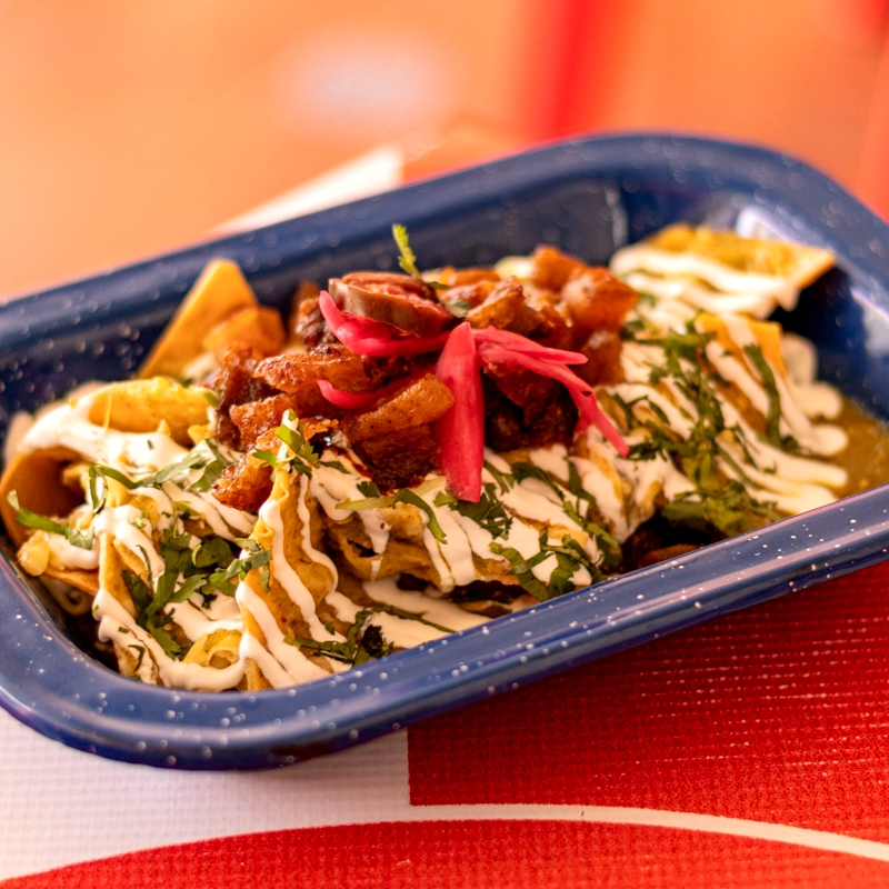 Chilaquiles con Chicharrón de la Ramos