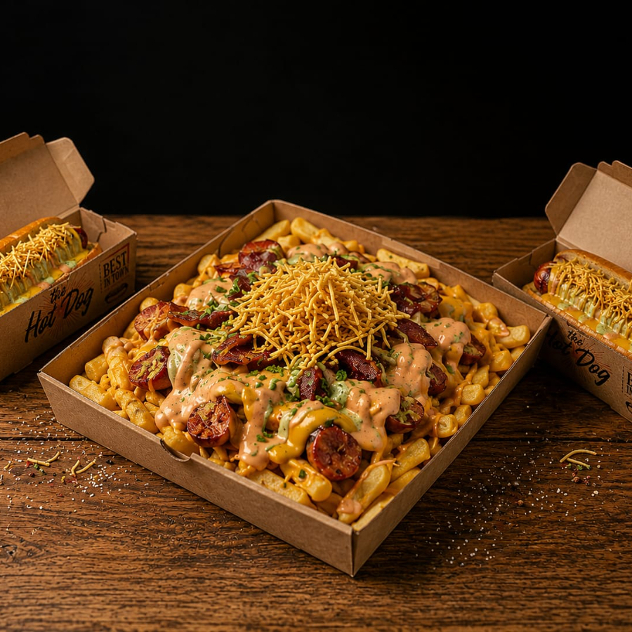Salchipapas para 2 + 2 perros