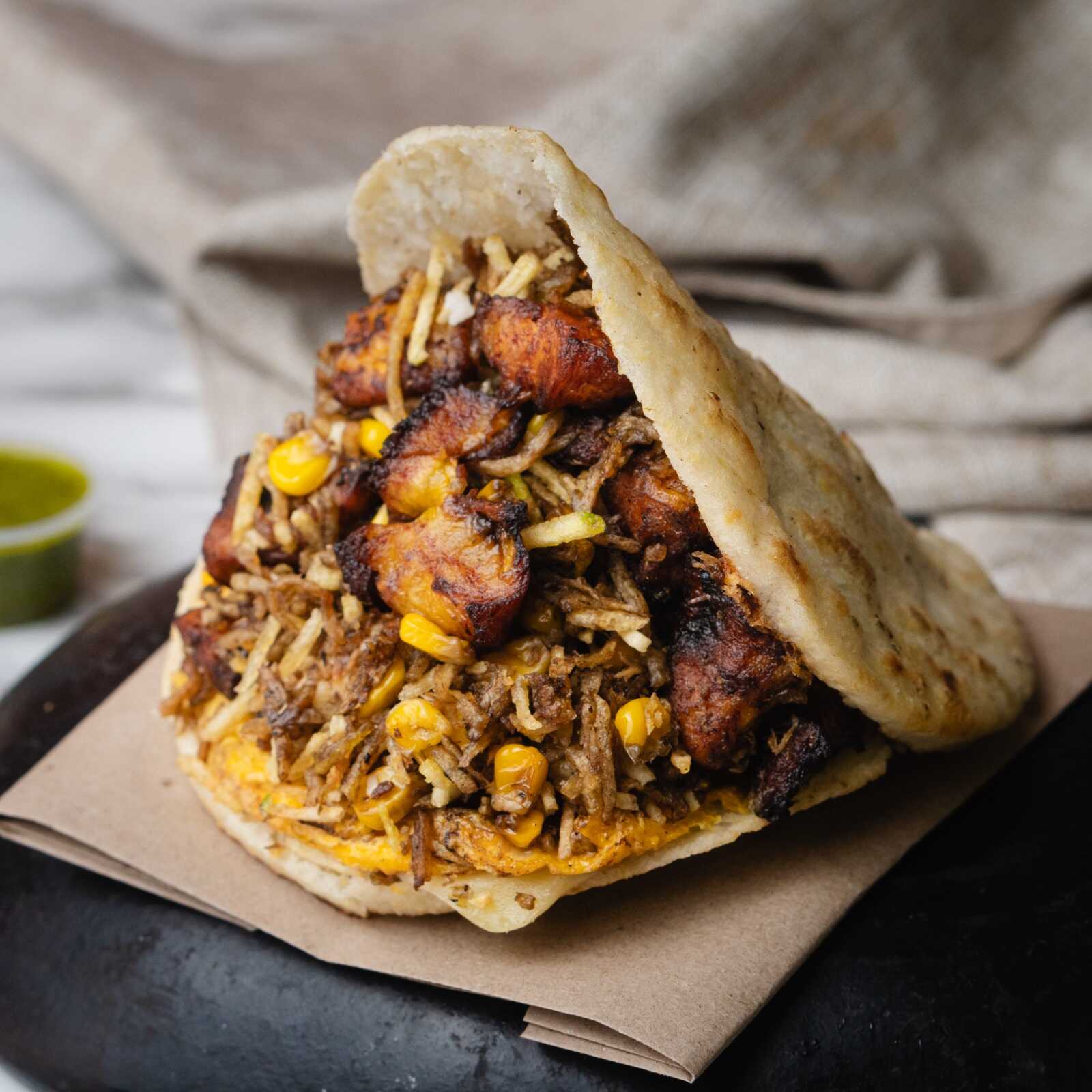 Arepa Mazorcada de Plátano y Huevo