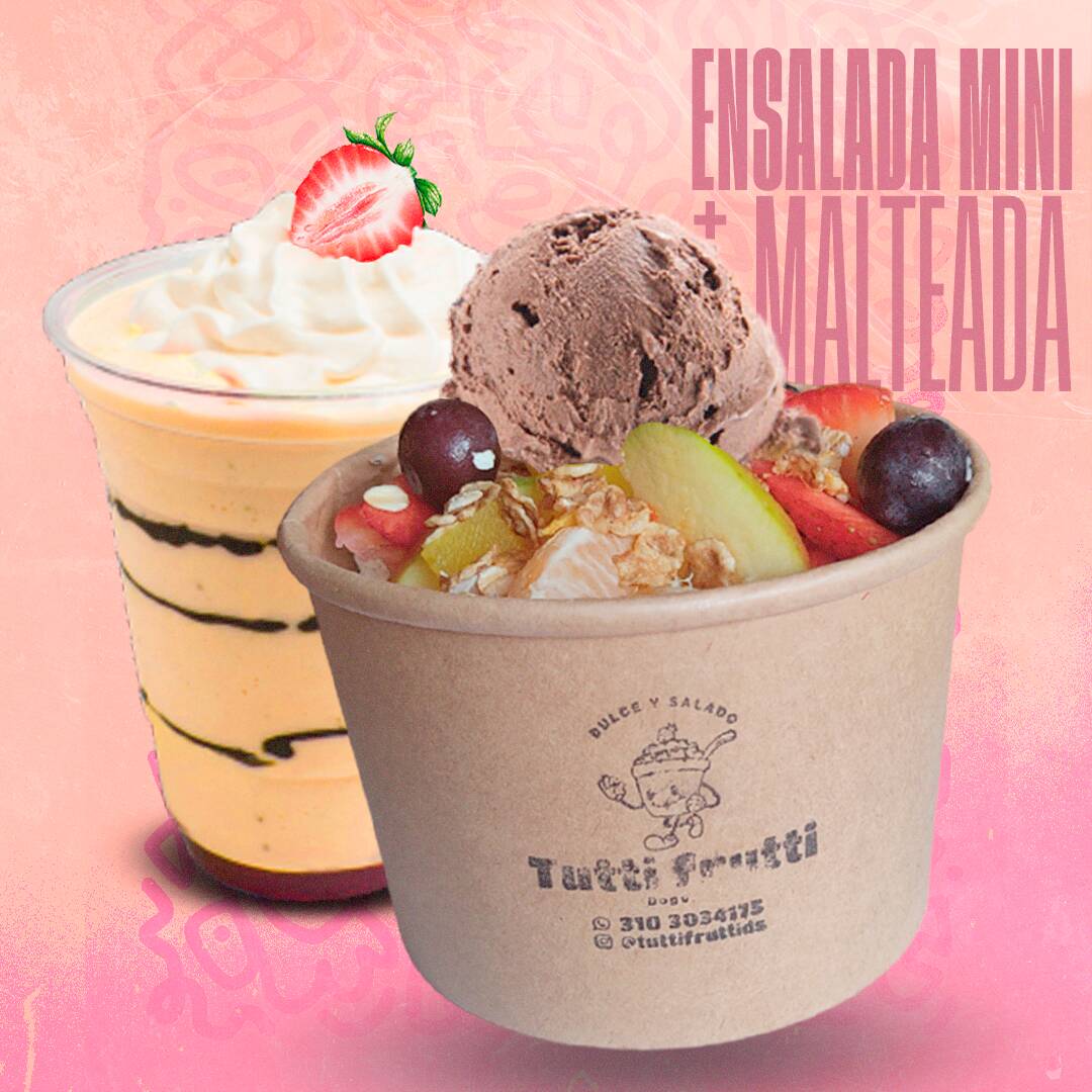 COMBO - Ensalada Especial Mini. 16 Oz. + Malteada
