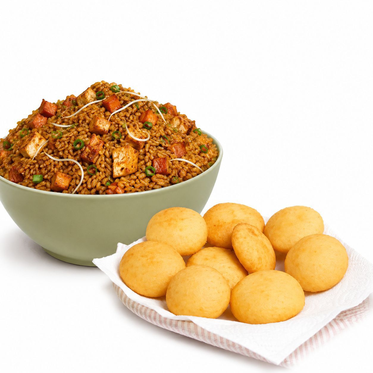 Arroz Chino para 3 o 4 Personas con 4 Arepas