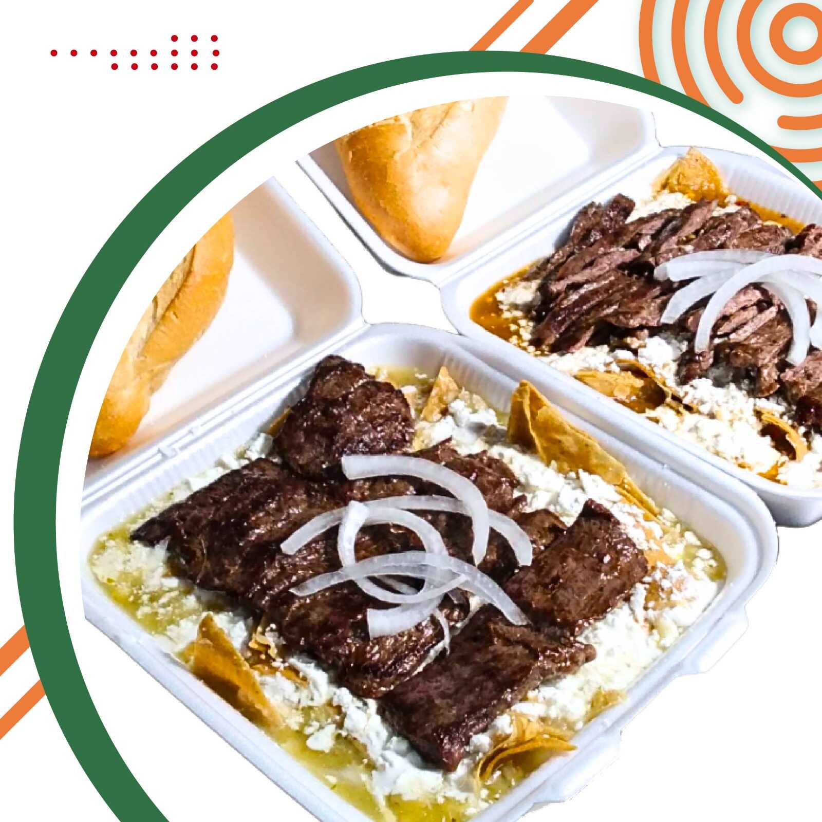 Chilaquiles con Arrachera Entera