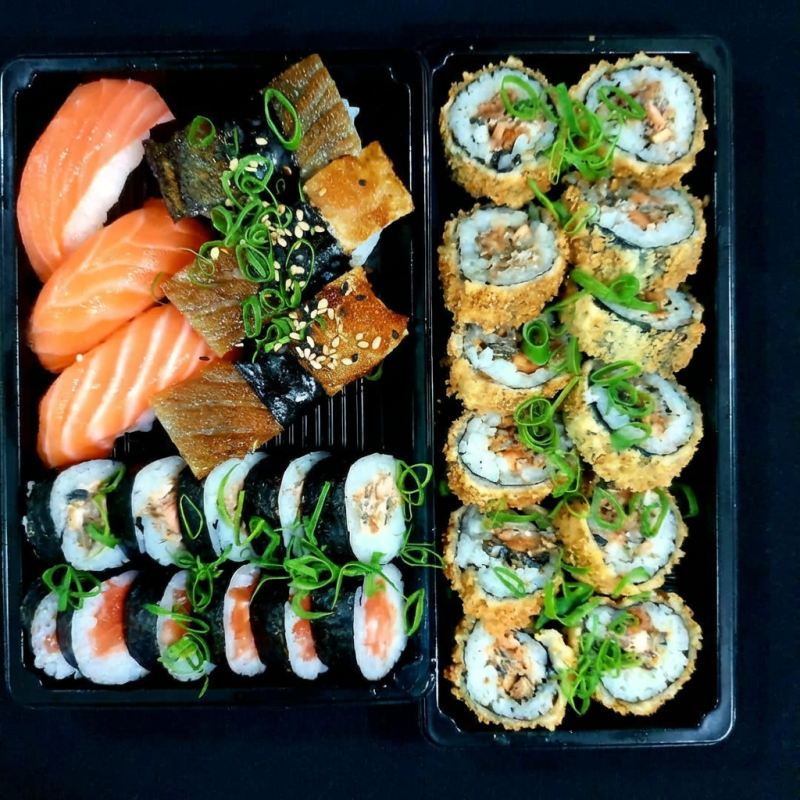 6 roll salmão maki 6 roll skin maki 3 sushi skin 3 sushi salmão 12 hot skin