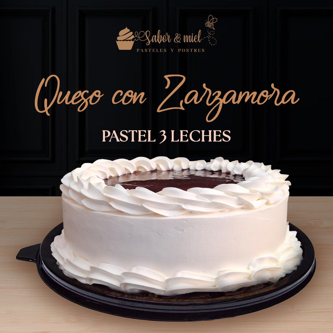 Pastel 3 Leches De Queso Con Zarzamora