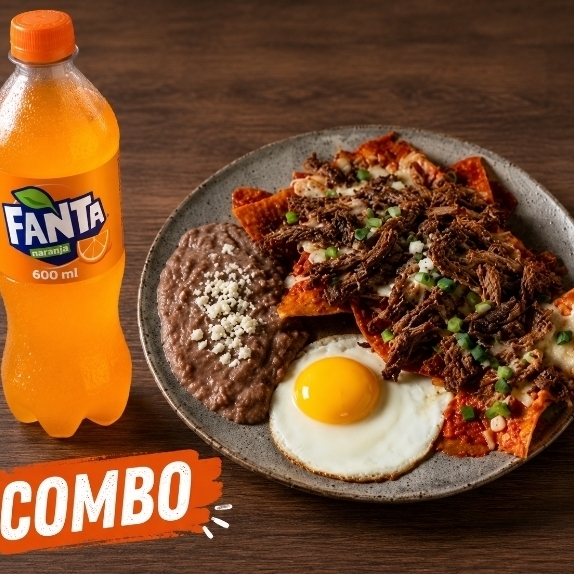 Combo Cuernazo de Chilaquil+consomé+fanta