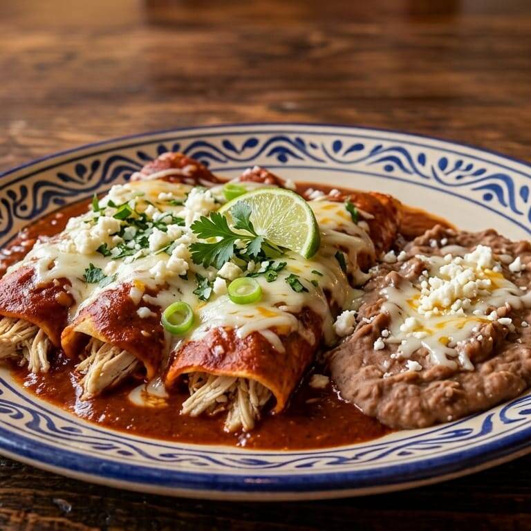 Enchiladas Rojas de Pollo
