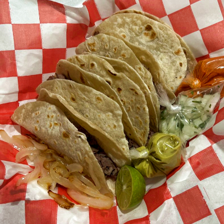 Tacos de Carne Asada en Harina
