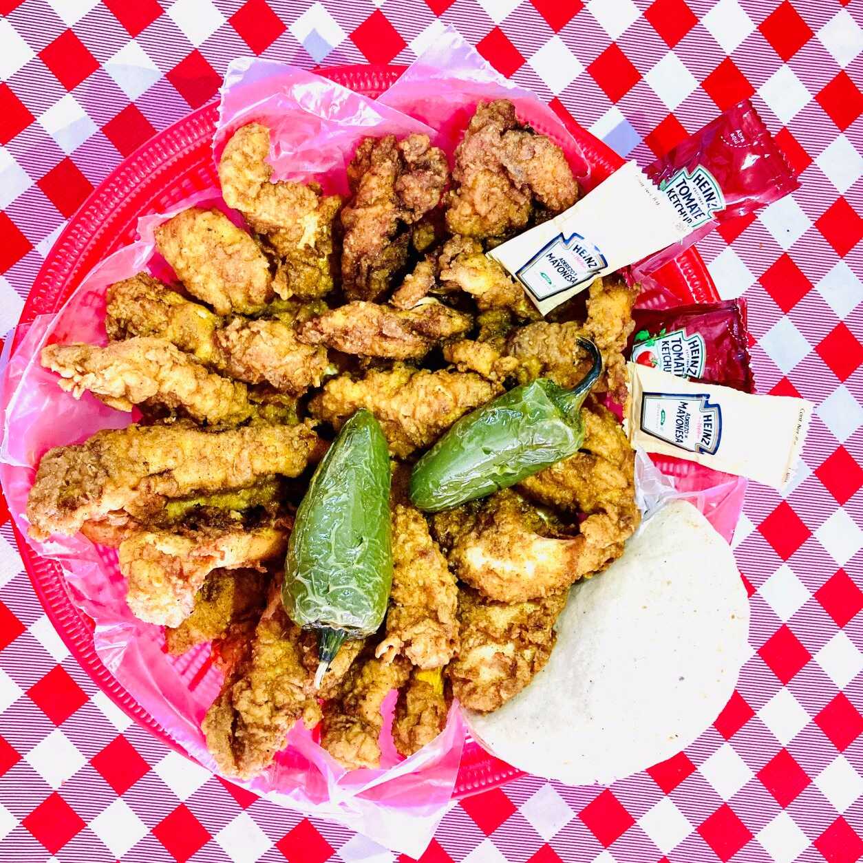 1/2 Kilo de Fajita de Pollo Empanizada.