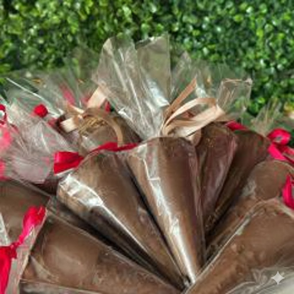 Na casquinha de sorvete banhada com chocolate por dentro e por fora, recheada com um delicioso recheio cremoso!