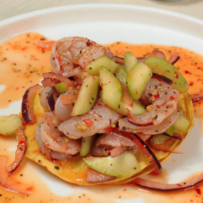 TOSTADA DE AGUACHILE CUEVA DEL DIABLO