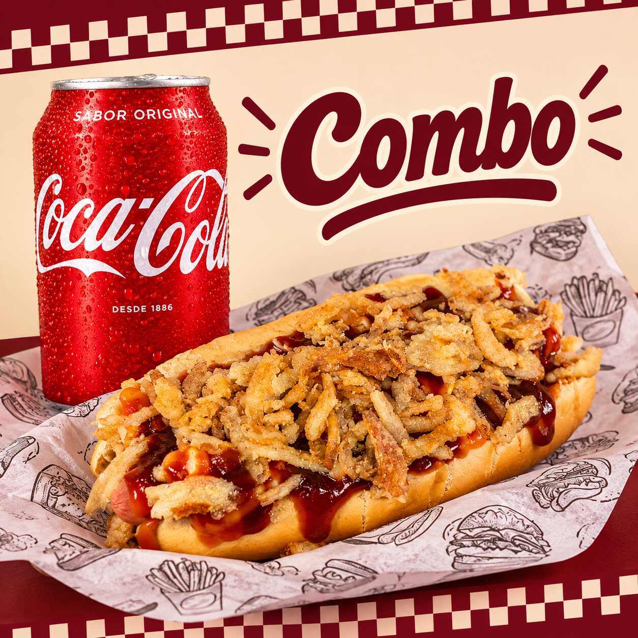 Hotdog mas Coca