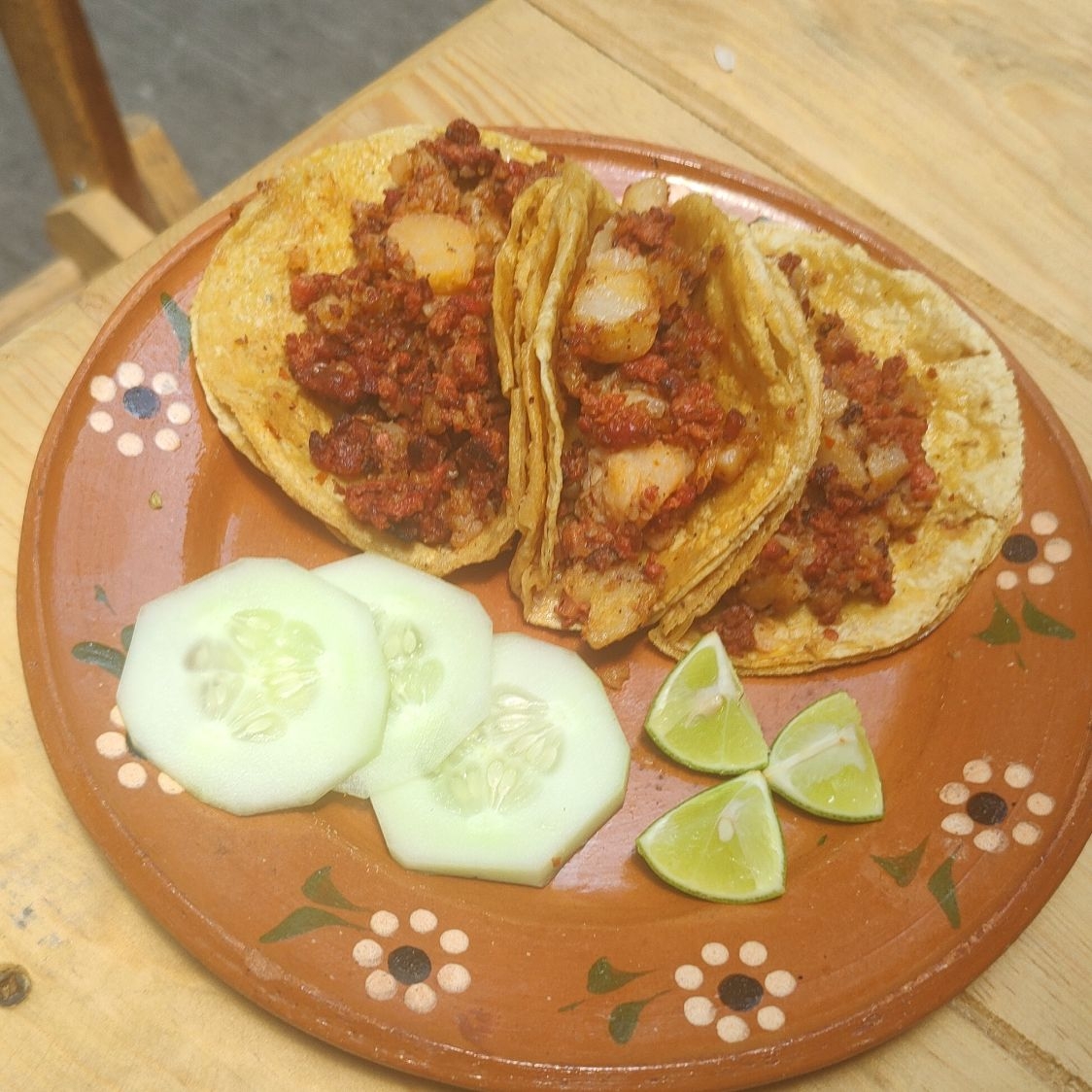 Taco de chorizo con papa