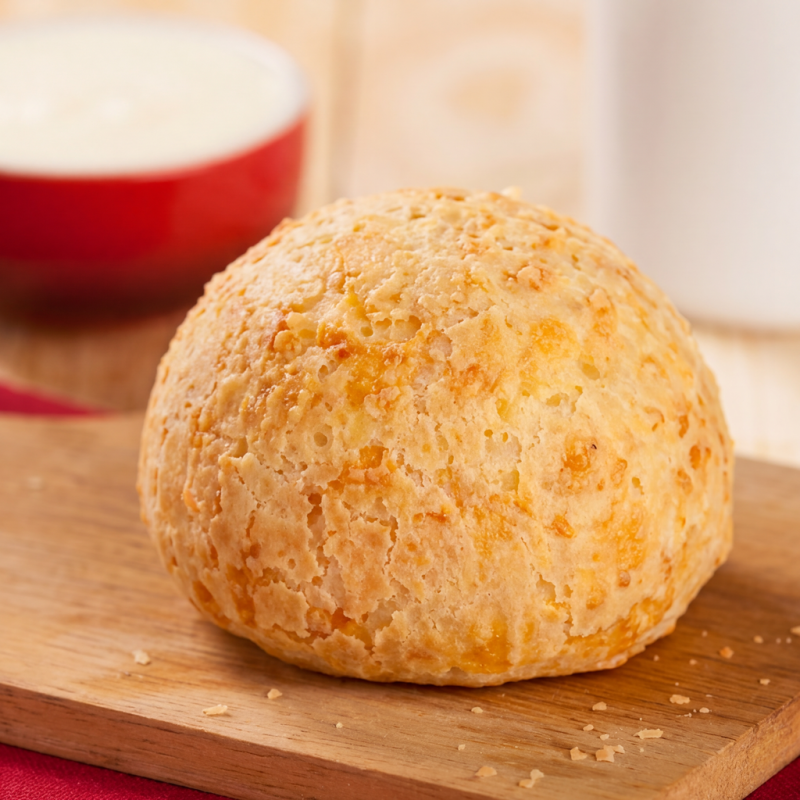 Pão de queijo 100 g. Obs : Foto ilustrativa com várias unidades de pão de queijo de 100g cada.