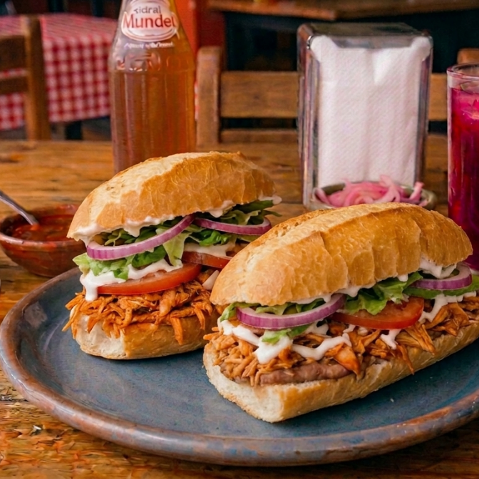 2 Lonches de Pierna + 2 Aguas de Jamaica 500 Mil