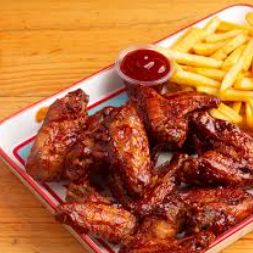 4 Alitas + Papas Fritas (Elige Tus Favorita)