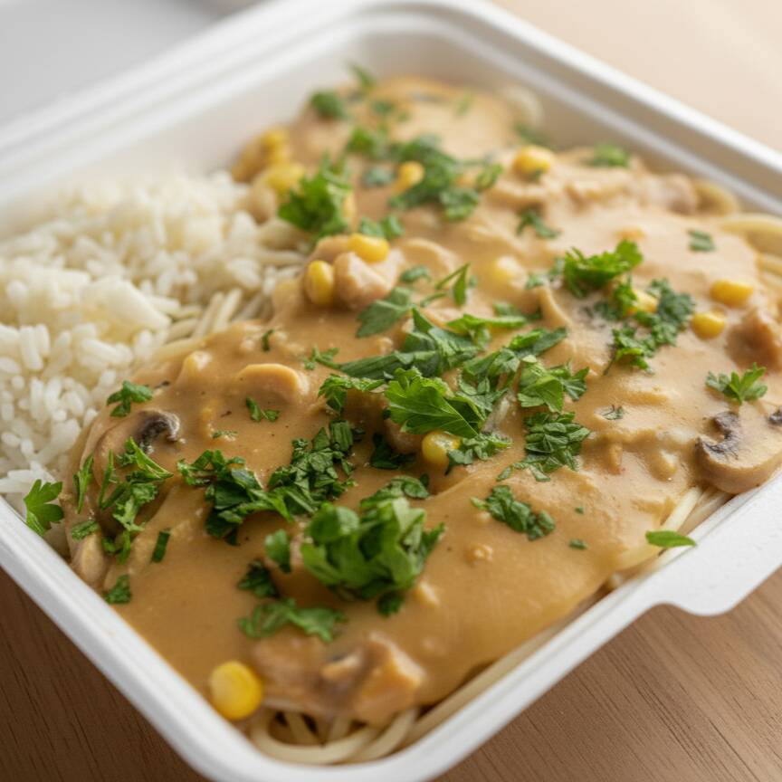 Espagueti en Salsa Blanca