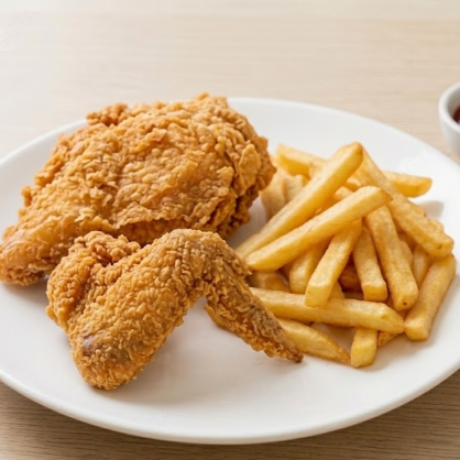 Pechuga y ala + Papas Fritas 🍟🍗