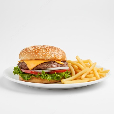 Hamburguesa de Carne + Papas Fritas