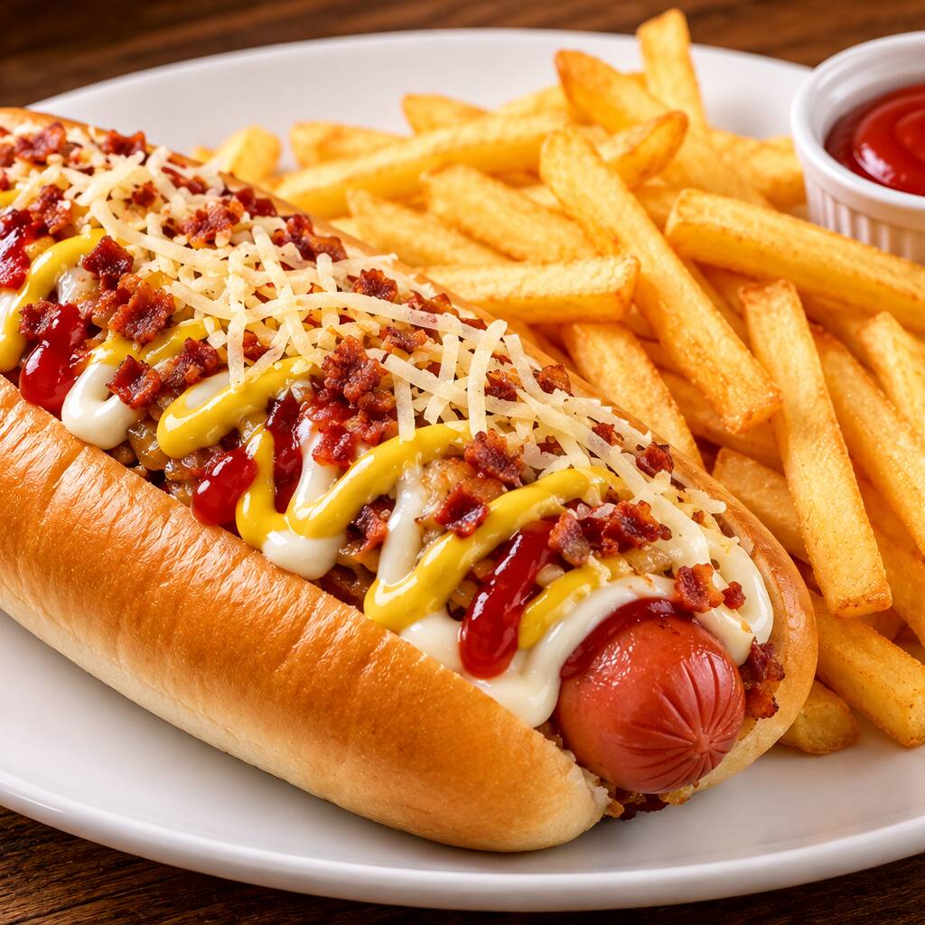 Hot Dog con Papas a la Francesa
