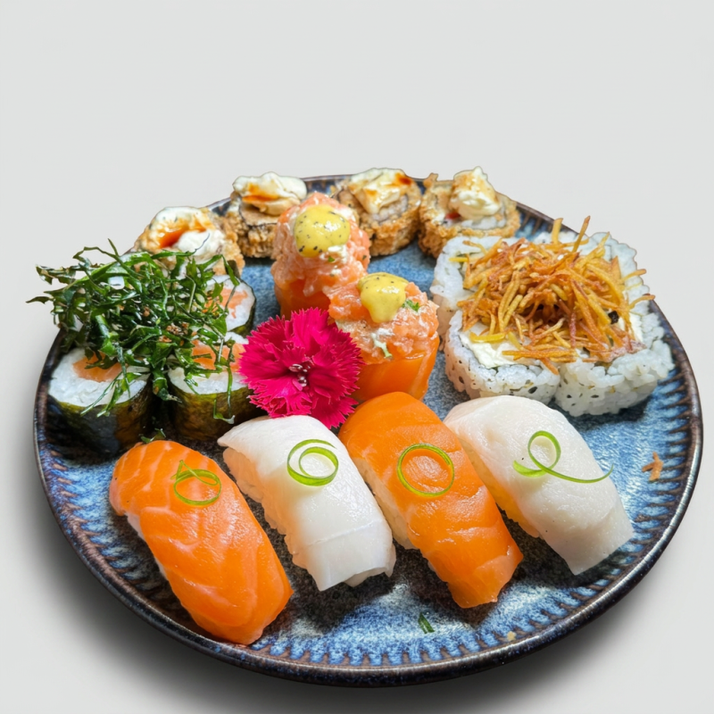 2 Joy, 5 Uramaki, 5 Hossomaki, 5 Cariocas De Salmão E 4 Niguiri