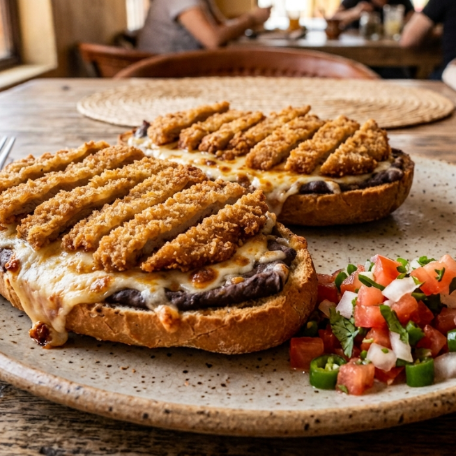 Molletes de Milanesa de Puerco