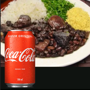 Feijoada Raiz , Carnes Variadas, Linguiça Calabresa + Coca-Cola 350ml