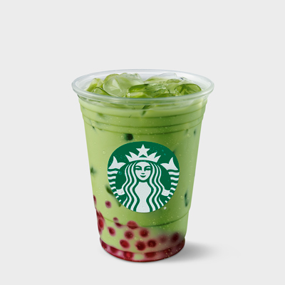 Helado Matcha Latte con Perlas de Frambuesa