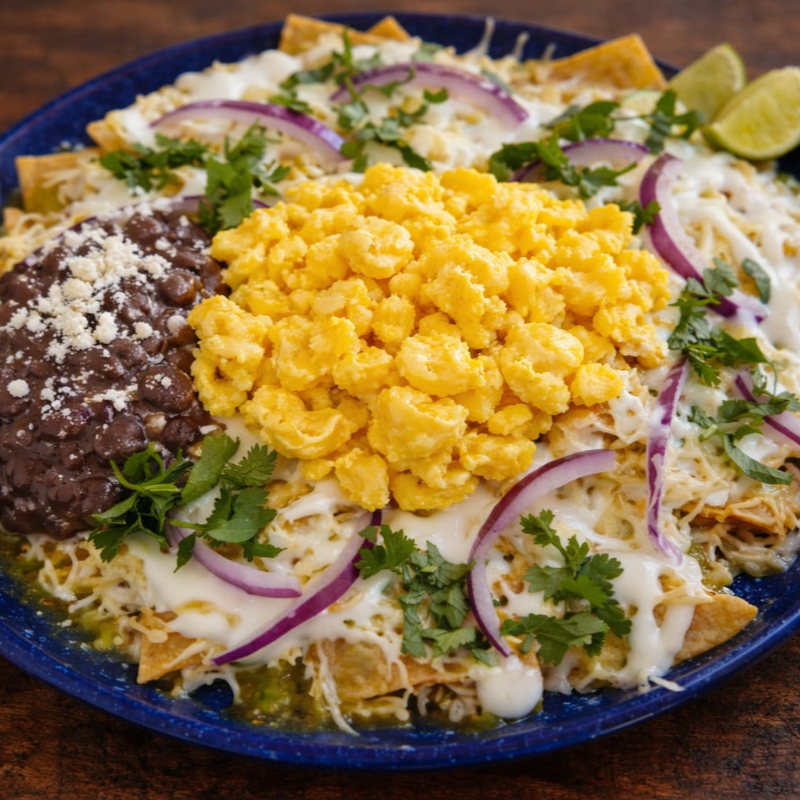 Chilaquiles Verdes Con Huevo Revuelto