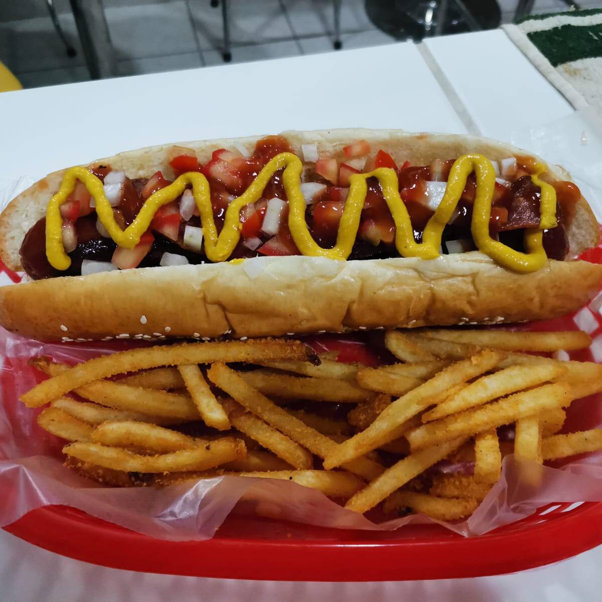 Hot dog con papas