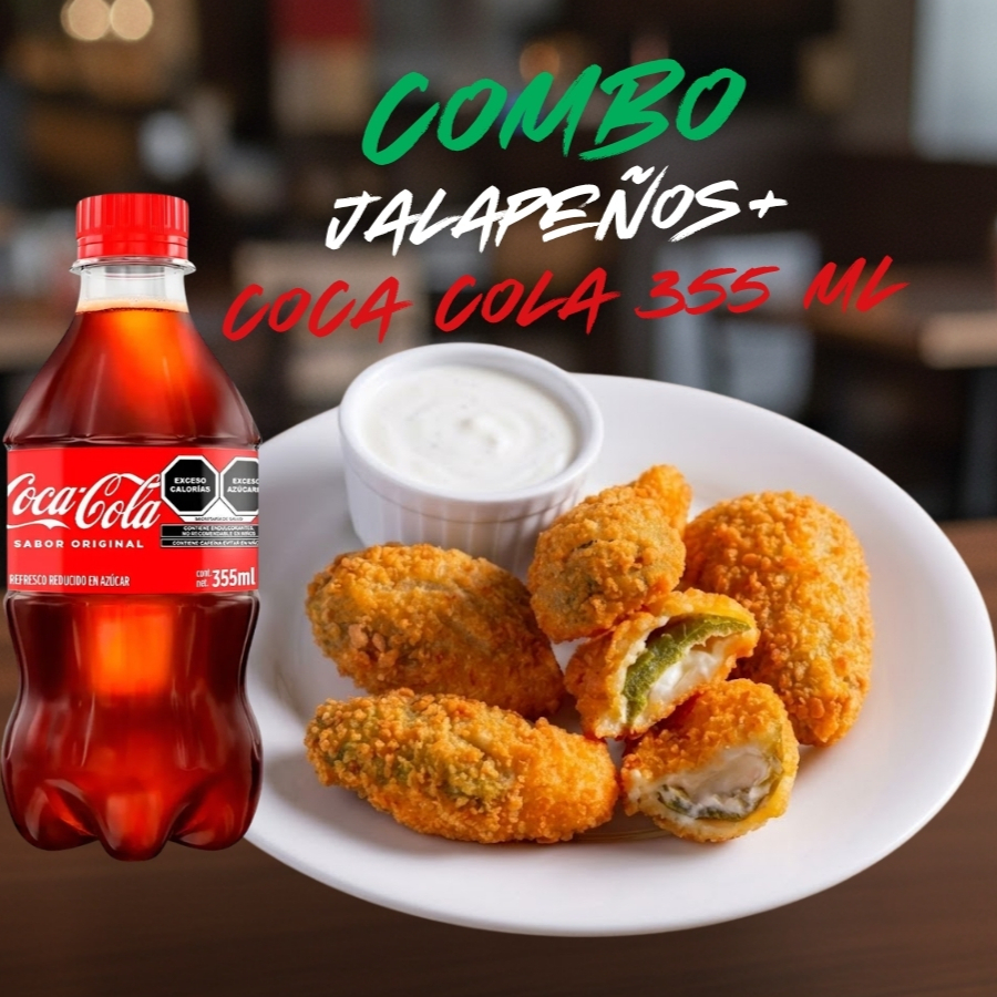 Combo Jalapeños + Coca Cola(PET 355 ml)