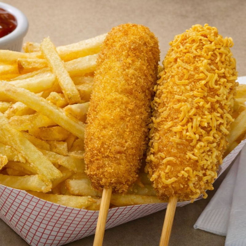 2 Mini Banderillas Coreanas Mixtas + Papas