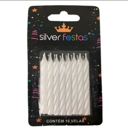 velas brancas simples com decoração em espiral. Este adicional é apenas 1 vela.