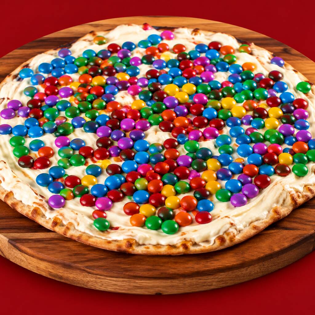 Pizza Média 30cm doce, perfeita para adoçar seus momentos especiais. Escolha até 2 sabores irresistíveis e aproveite uma massa macia e crocante, coberta com ingredientes doces de alta qualidade. Uma sobremesa que combina sabor, generosidade e um toque de carinho em cada fatia, ideal para compartilhar ou se deliciar sozinho.
