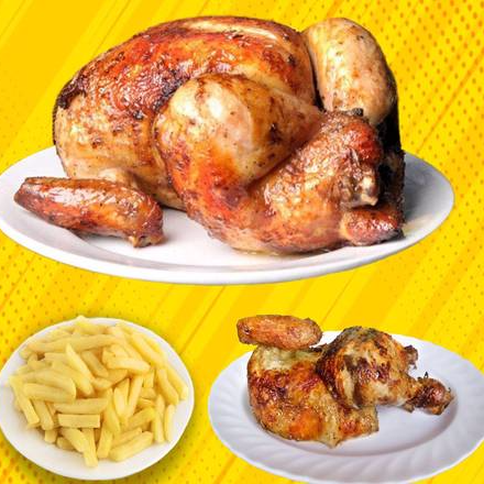 1/2 Pollo+Papa+Ensalada+ 1/4 Pollo+Papa+ Ensalada