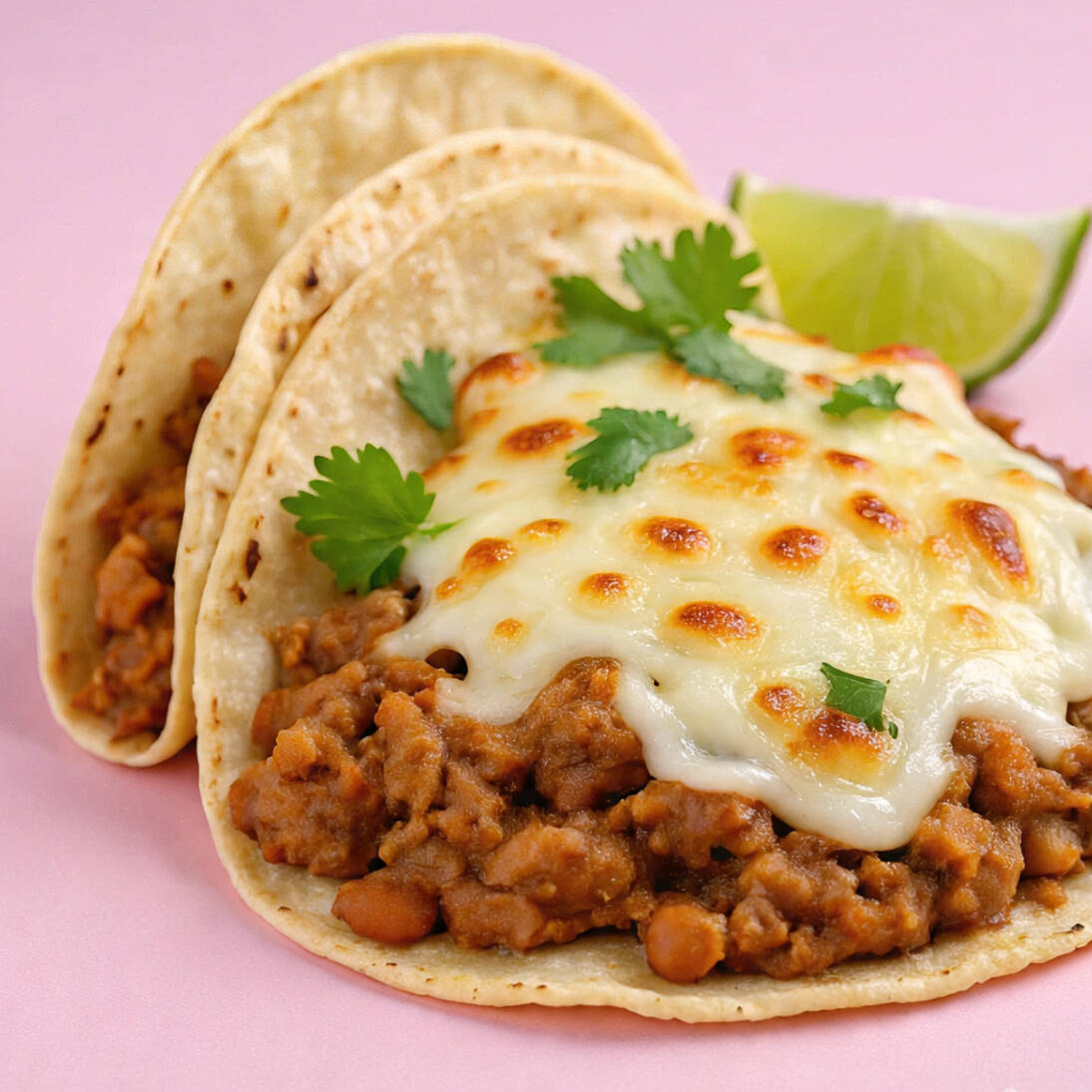 TACOS SUAVES DE FRIJOL CON QUESO