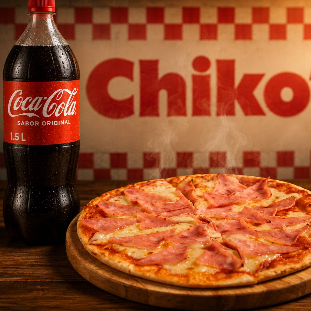 Pizza Small Jamon 8 Porciones + Coca Cola 1.5 Ml