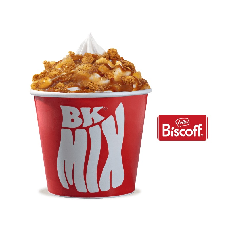 Para os fãs de Biscoff, uma combinação surpreendente que mistura massa sabor baunilha, calda de banana, doce de leite e pedaços crocantes do tradicional biscoito belga.