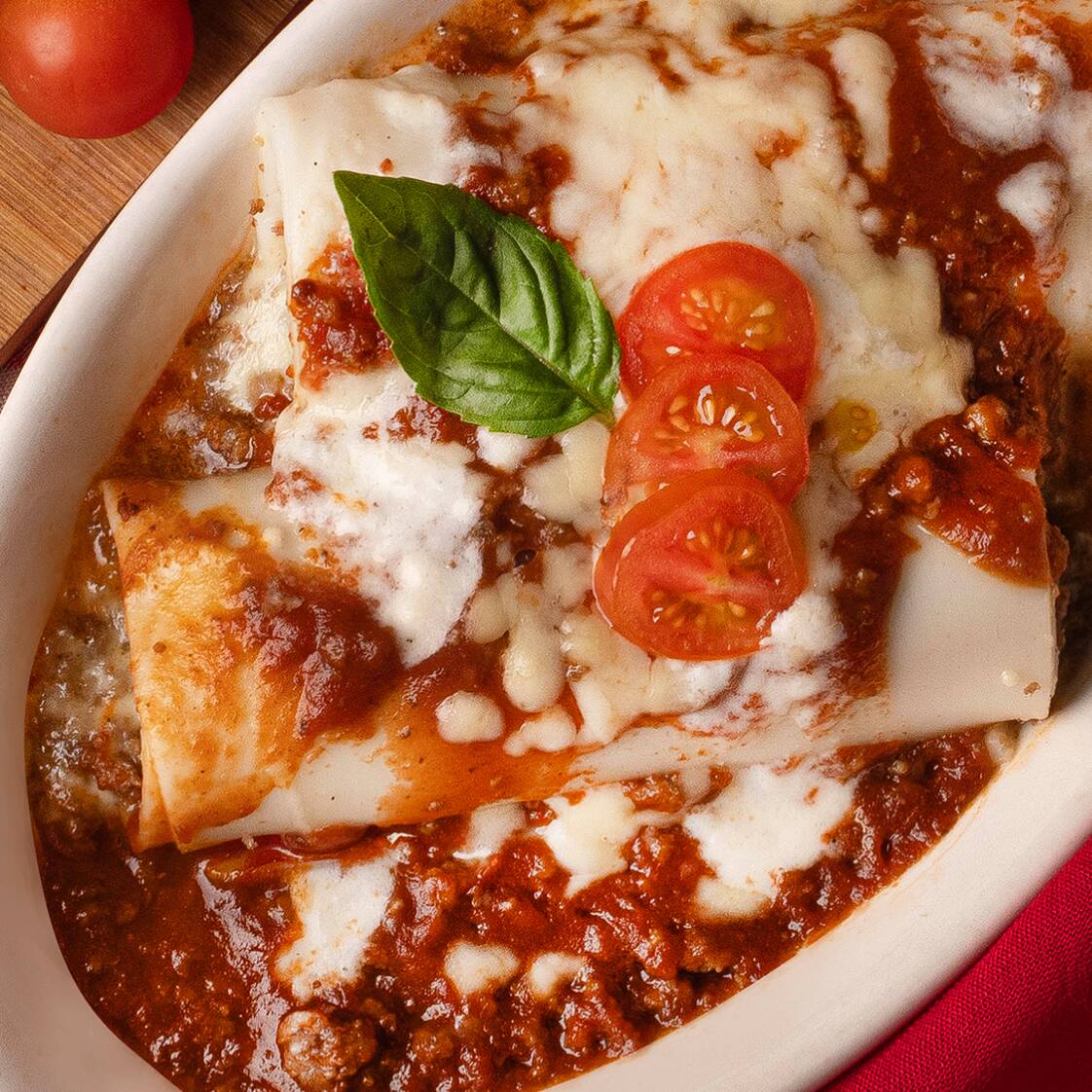 Canelones de Carne y Queso