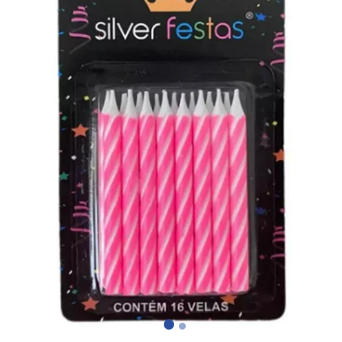 VELA Parabéns rosa com branco (produto fracionado por unidade)