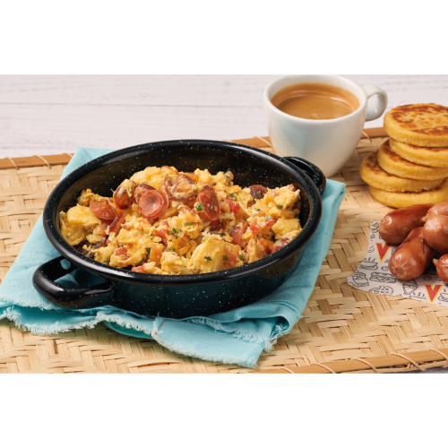 Huevos Revueltos Miga y Salchicha
