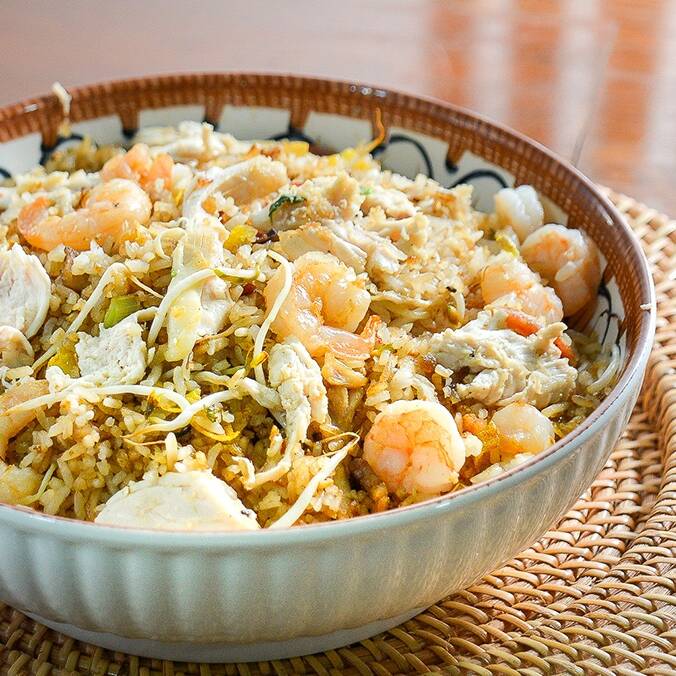 Medio Chow Fan Pollo & Camarones