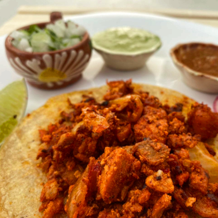 Super combo tacos + Agua de Jamaica