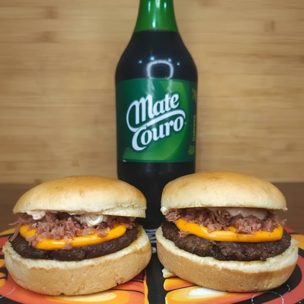 PAO BRIOCHE CARNE SMASH CHEDDAR CREME FAROFA DE BACON MOHO DEFUMADO