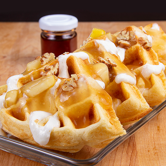 Waffle Manzana Canela