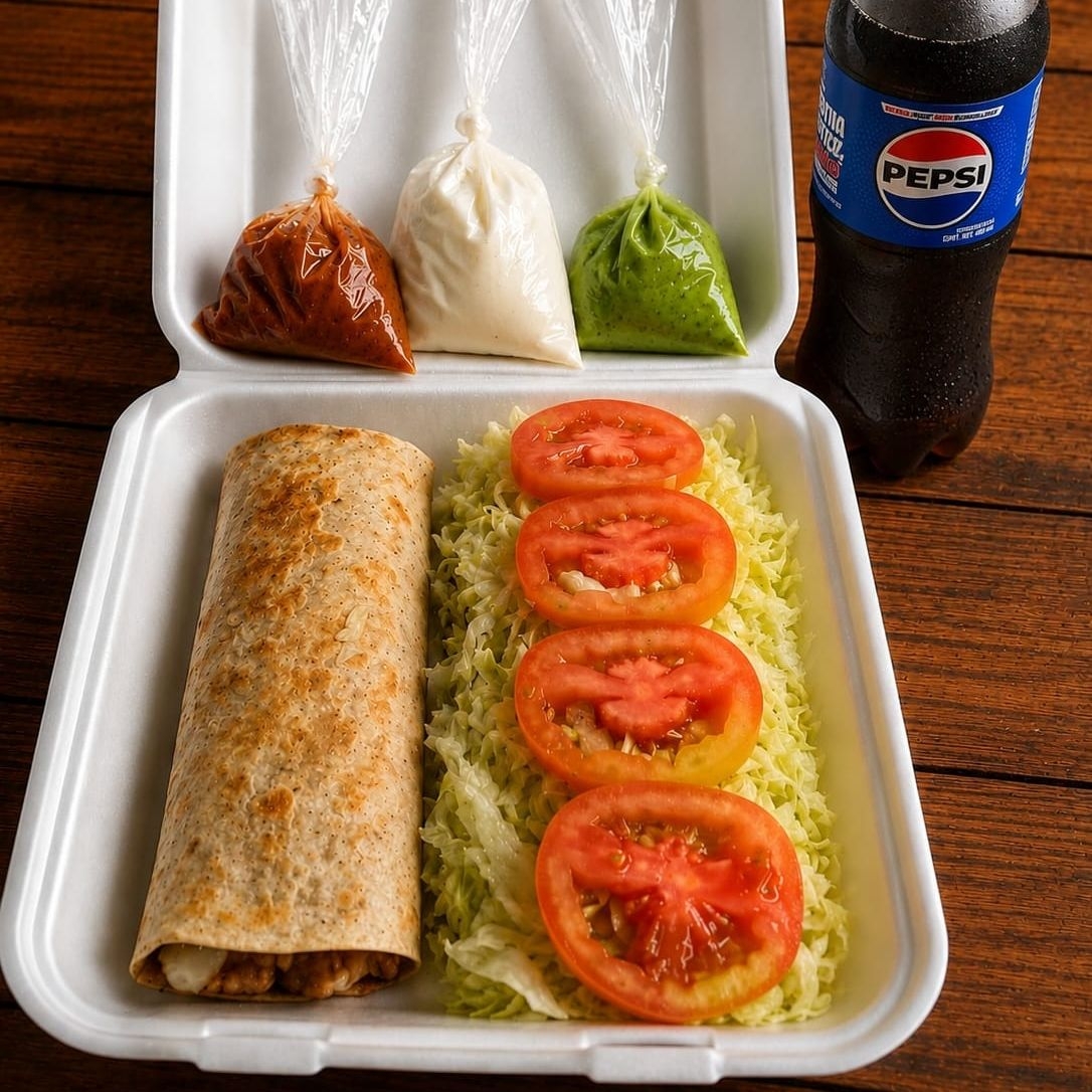 🌯 Burri-taco + 🥤 Refresco