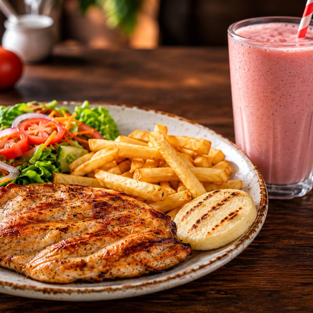 Combo Filete De Pollo + Jugo En Leche