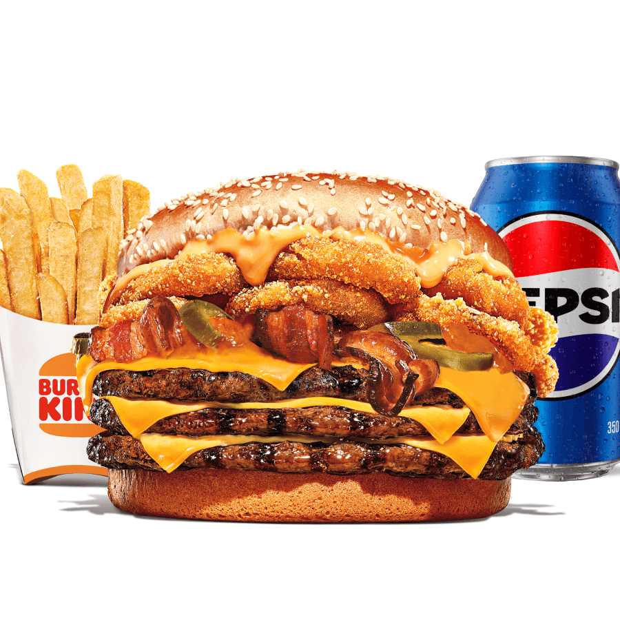 Combo Mega Stacker Furioso 3.0 + Acompanhamento + Bebida