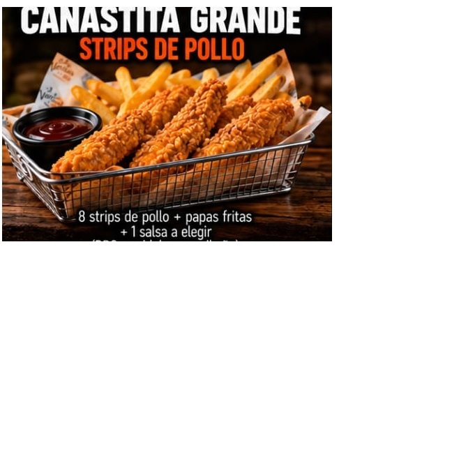 8strips de la Casa+papas Fritas + Salsa+ Refresco