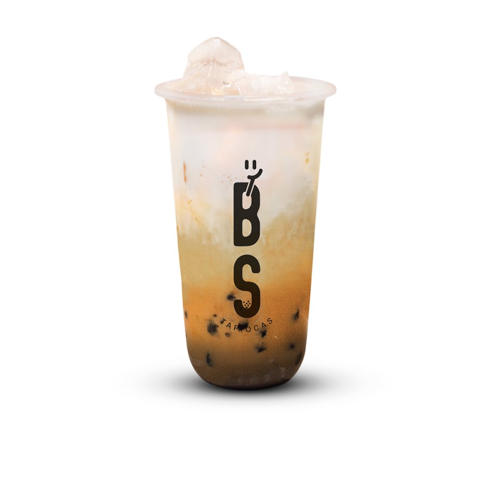 B11. Caramel Macchiato Black Boba Large.