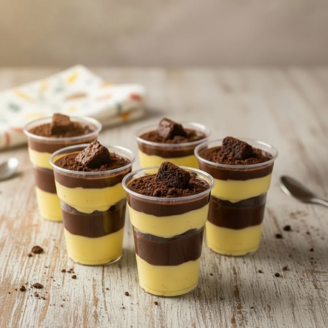 Copo da felicidade: Brownie, Mousse De Maracujá E Creme De Avelã